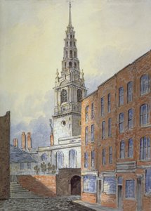 Aziz Gelin Kilisesi, Fleet Caddesi, Londra Şehri, c1815