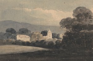 Ağaçların Arasında Kilise Olan Manzara by William Pearson