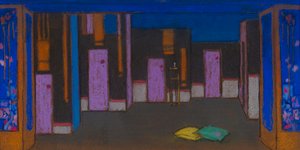 Kapılı Salon (Alice Harikalar Diyarında için set tasarımı, 1915) by William Penhallow Henderson