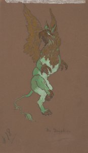 The Gryphon (Alice-in-Wonderland için kostüm tasarımı, 1915) by William Penhallow Henderson