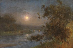Alacakaranlık Ayın Altında Solup Giderken (tuval üzerine yağlıboya) by William Playfair Dickson