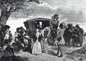 Otoyolcu Claude Duval, kurbanının karısı Hounslow Heath