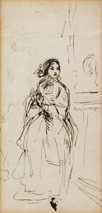 Aceleci Kız (kalem ve mürekkep) by William Powell Frith