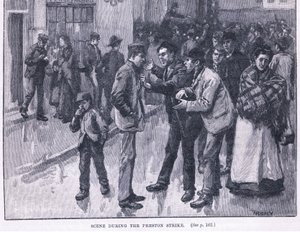 Preston Strike 1856 AD sırasında sahne by William Rainey
