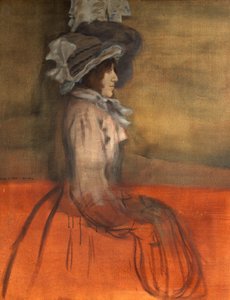 Şapkalı Bir Kadının Portresi by William Rothenstein