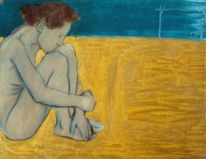 Oturan kadın çıplak by William Rothenstein