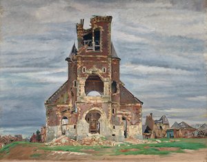 Bourlon'daki Kilise (tuval üzerine yağlı boya)