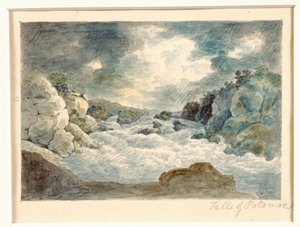 Potomac Şelalesi, c.1800-10 (kağıt üzerine kurşun kalem ve sulu boya)