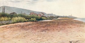 Kıyıda, Bordighera, Sabahın Erken Saatleri (renkli taş baskı)