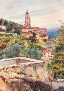 Eski Kilise, Mentone (renkli taş baskı)