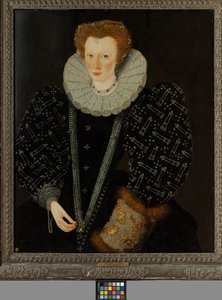 Elizabeth Palmer, c.1564-1633 (panel üzerine yağ) by William Segar