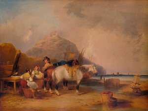 Figürler ve Atlarla Sahil Manzarası, c1841