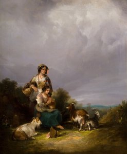 Bir Manzarada İki Genç Kadın Ve Keçiler, 1870.