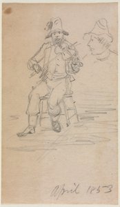 Fiddling Dilenci, 1853. by William Sidney Mount