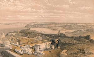 'Eski Chersonese ve St Vladimir Antik Kilisesi'nden Sivastopol', 1856. Sanatçılar: William Simpson, E Walker.