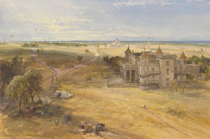 Dilkoosha, Uzaktaki Lucknow by William Simpson