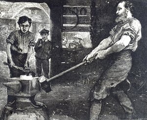Köy demircisini betimleyen gravür by William Small