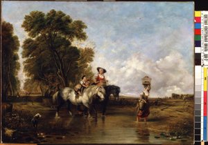 Ford geçişi (Bir ford aracılığıyla). William I Shayer (1788-1879) tarafından yapılan resim. Tuval üzerine yağlı boya, 94,5 x 127,5 cm. 19. yüzyıl İngiliz okulu. Devlet M.K. Ciurlionis Sanat Müzesi, Kaunas (Litvanya).