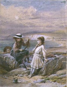 Yosunlu iki kız ve bir erkek by William Stephen Coleman
