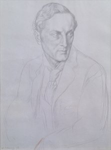 Sir Henry John Newbolt (1862-1938) şairinin portresi, 1898 (kağıt üzerinde gümüş nokta) by William Strang