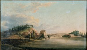 Schuylkill Nehri üzerindeki bir köprünün görünümü, c.1815 by William Strickland