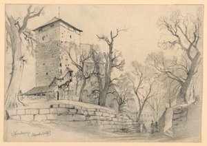 Nürnberg Kalesi, Almanya by William Trost Richards