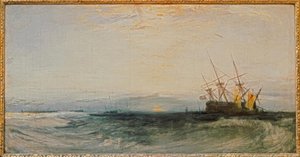 Karaya oturmuş bir gemi by Joseph Mallord William Turner