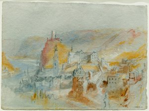 Endertal yukarıdan görülen Cochem by Joseph Mallord William Turner