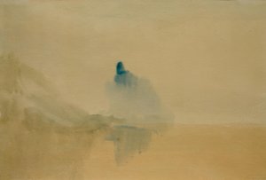 Bir gölün kıyısında kale by Joseph Mallord William Turner