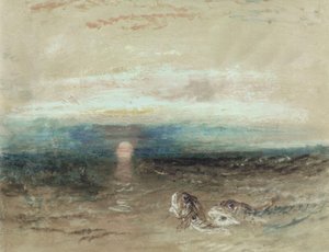 Gurnards ile deniz üzerinde gün batımı by Joseph Mallord William Turner