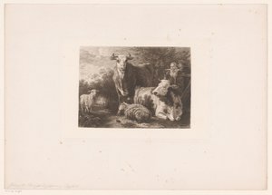 Sığır ile çoban ve çoban kız by William Unger