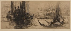 Venedik capriccio (gravür ve aquatint) by William Walcot