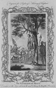 Meaux Valisi, İngiliz Tutsaklarını astığı ağaca idam etti, 1773. by William Walker