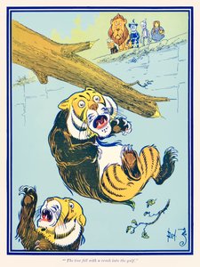 ?Ağaç körfeze çarparak düştü.? ?Harika Oz Büyücüsü? tarafından L. Frank Baum by William Wallace Denslow