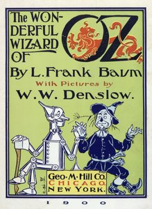 Lymna Frank Baum (1856 - 1919) pub'ın Harika Oz Büyücüsü'nden başlık sayfası. 1900 (renkli litografi)