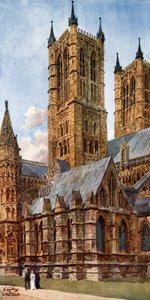 Lincoln, Batı Kuleleri (renkli taş) by William Wiehe Collins