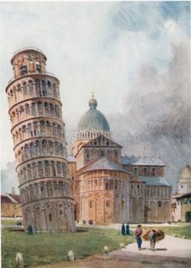 Piza. Campanile ve Duomo (renkli taş) by William Wiehe Collins