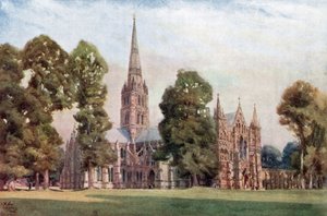 Salisbury, Katedral (renkli taş) by William Wiehe Collins