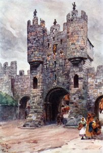 York, Micklegate Bar (renkli taş) by William Wiehe Collins