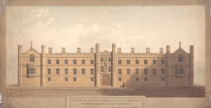 Corpus Christi College, Cambridge'in Yeni Dörtgeninin Batı Cephesi Yüksekliği by William Wilkins