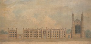 King's College, Cambridge için Önerilen Bir Tasarımın Yüksekliği by William Wilkins
