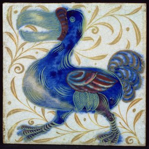 Kuş desenli karo (seramik) by William de Morgan
