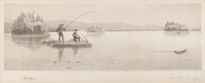 İsimsiz (Log Raft Balıkçılığı) by William de la Montagne Cary