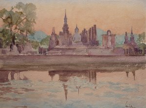 871 Gün Batımı, Wat Mahathat, Sukhothai by Wilson Clive