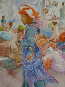 940 Nampan pazarı, anneye tutunuyor by Wilson Clive