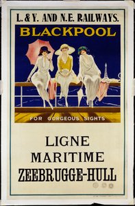 Blackpool, L.&Y. ve N.E. Demiryolları, c.1930 (renkli litografi) by Wilton Williams