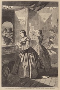 Any Thing for Me, If You Please - Brooklyn Fair Post Office of the Aid of the..., 1864 yayınlandı by Winslow Homer