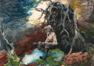 Kamp Ateşi, Adirondacks by Winslow Homer