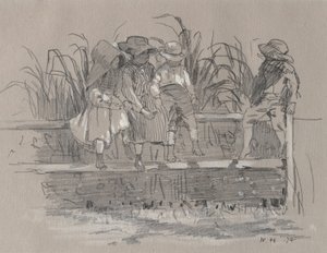 Çitin Üzerinde Oturan Çocuklar by Winslow Homer