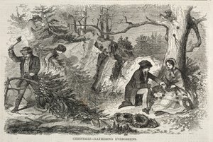 Noel - Yaprak Dökmeyenlerin Toplanması, 1858. by Winslow Homer
